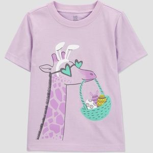 Toddler Girls Carter's JOY Easter Bunny Giraffe T-Shirt Purple NWT